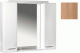 Aqualine KERAMIA FRESH tükrös szekrény halogén világítással, platina tölgy 70x60x14 cm (45029)